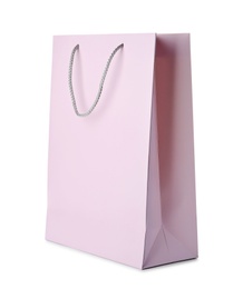 Mockup of paper shopping bag on white background