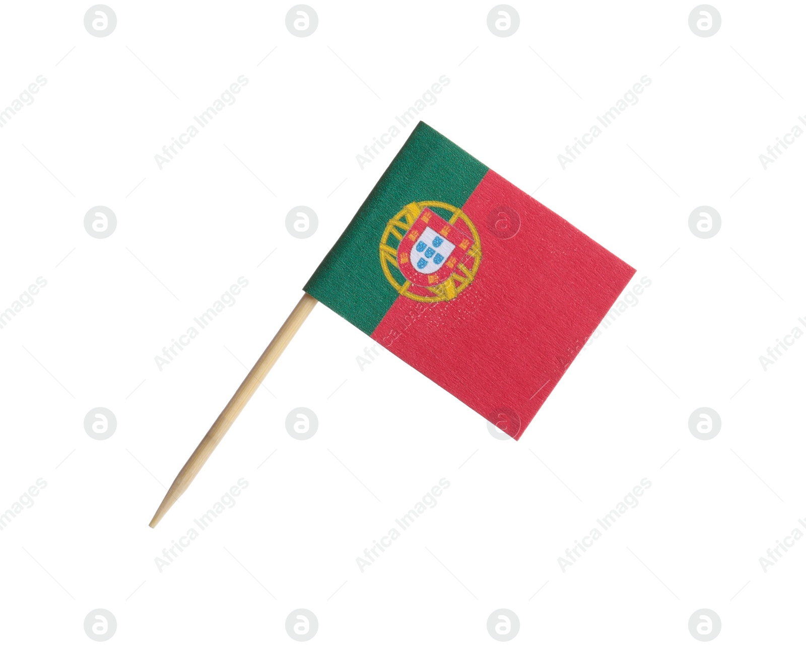 Photo of Small paper flag of Portugal isolated on white