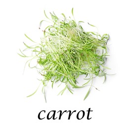 Image of Pile of fresh microgreen isolated on white, top view