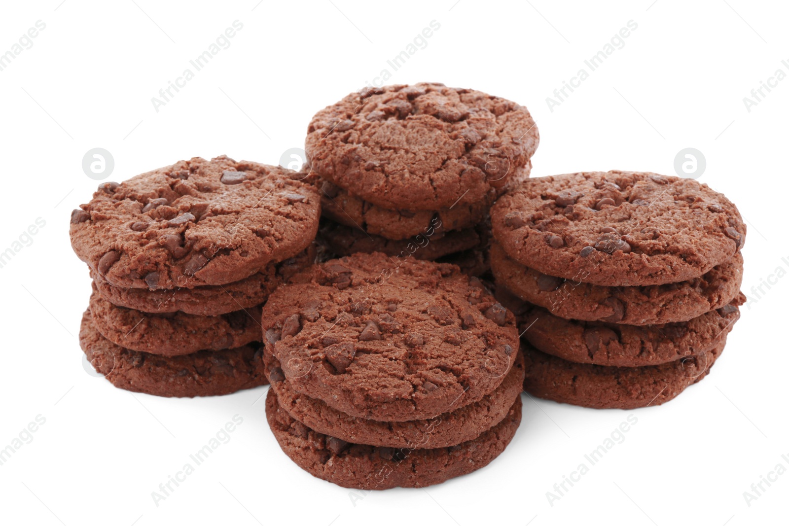 Photo of Delicious chocolate chip cookies isolated on white