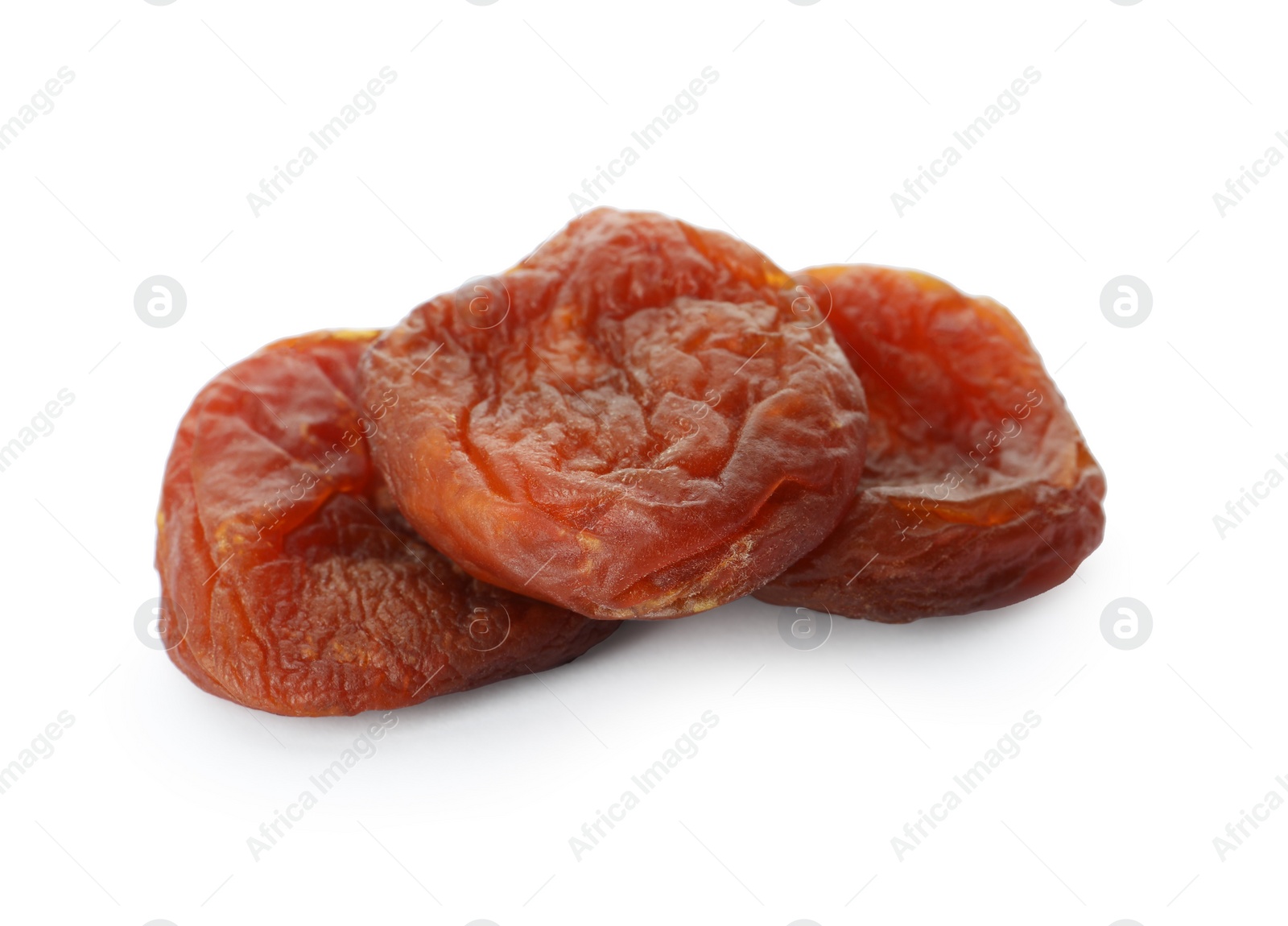 Photo of Tasty dried apricots isolated on white. Healthy snack