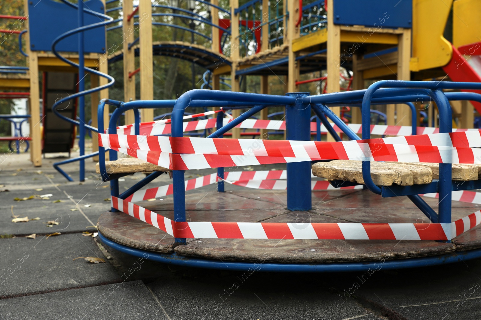 Photo of View of playground closed during COVID-19 quarantine