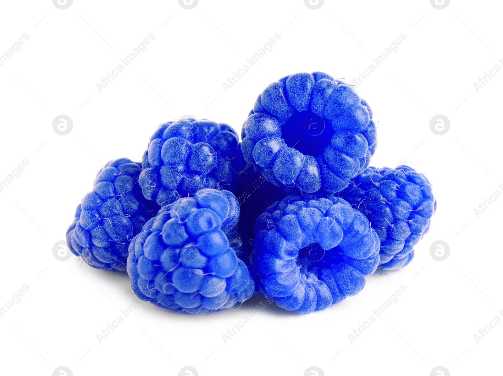 Image of Fresh tasty blue raspberries isolated on white