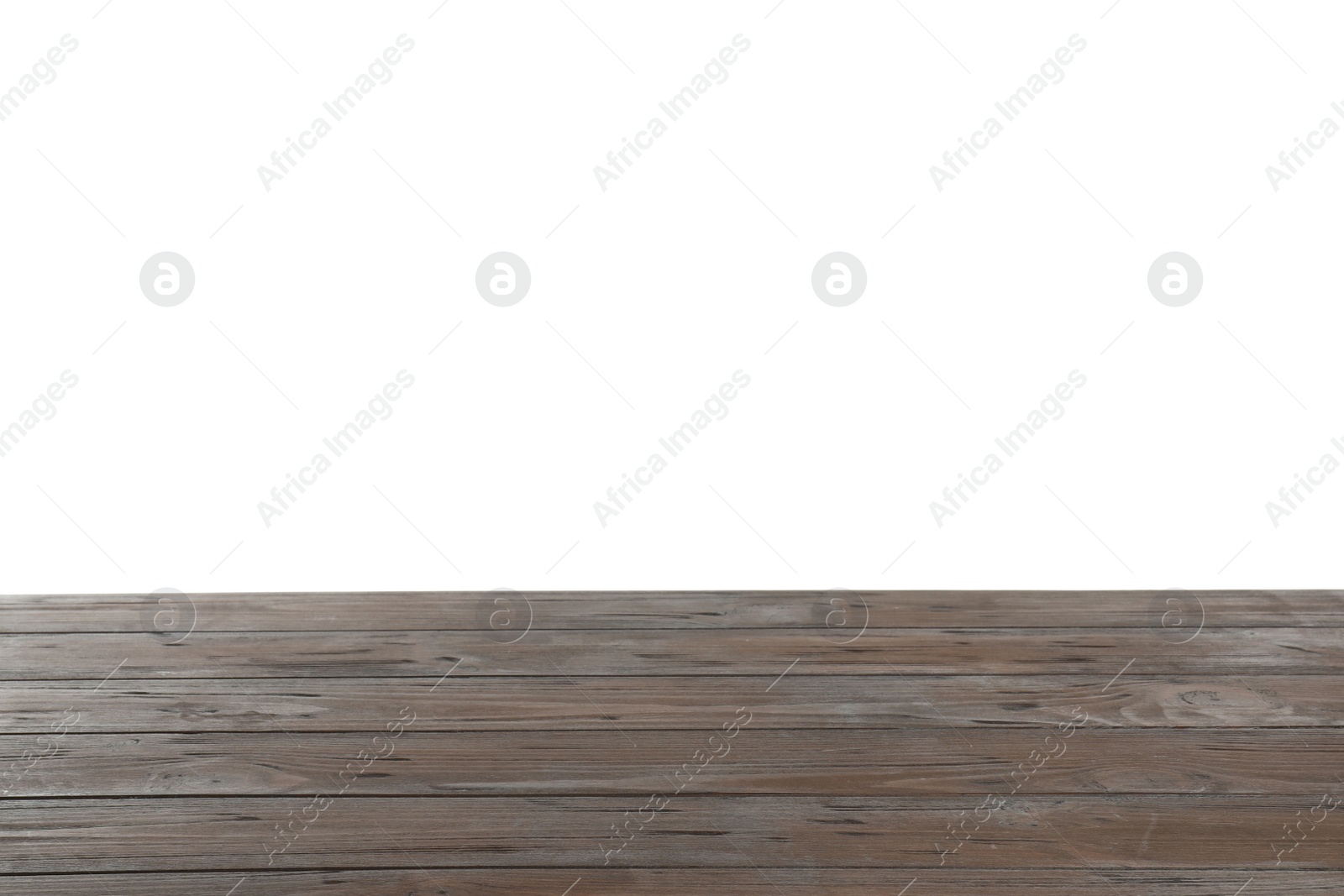 Photo of Empty wooden table on white background. Mockup for design