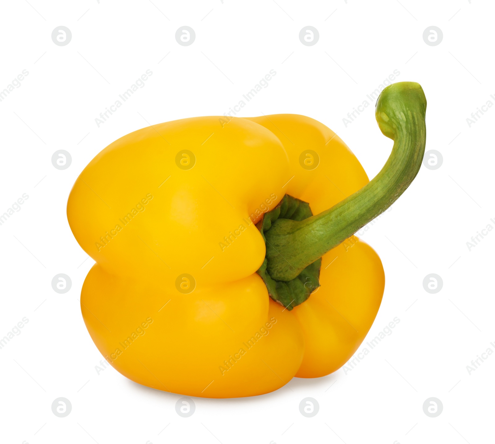 Photo of Ripe yellow bell pepper isolated on white