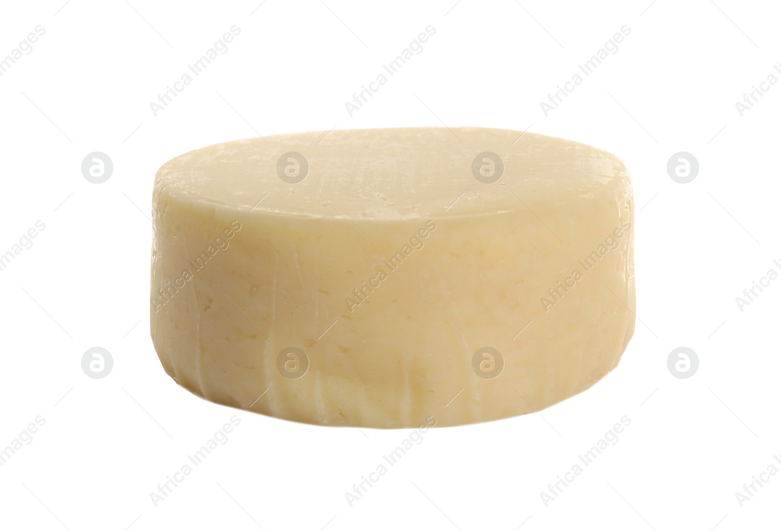 Photo of Head of tasty fresh cheese on white background