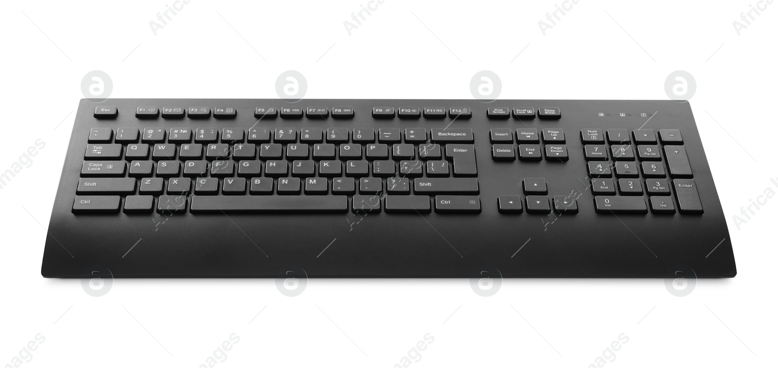 Photo of Modern black computer keyboard isolated on white