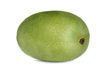 Photo of Delicious ripe Charleston grey watermelon isolated on white