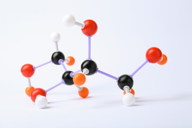 Photo of Molecule of sugar on white background. Chemical model