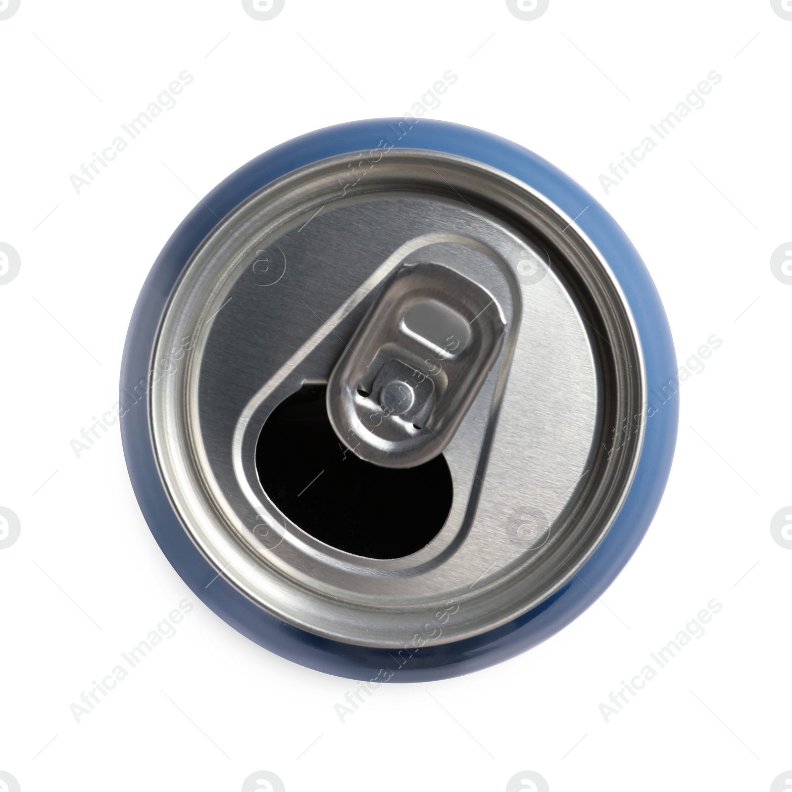 Photo of Aluminium can isolated on white, top view