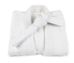 Karate belt and kimono isolated on white