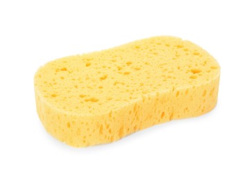 Photo of One new yellow sponge isolated on white