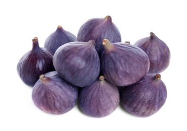 Whole ripe fresh figs isolated on white