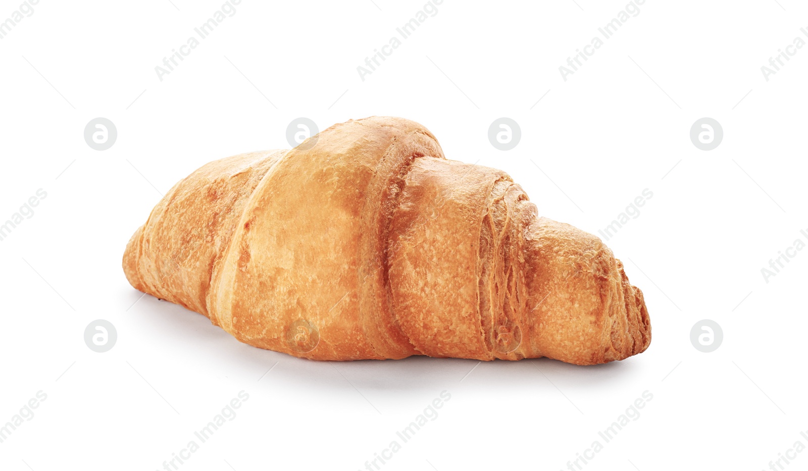 Photo of Tasty croissant on white background