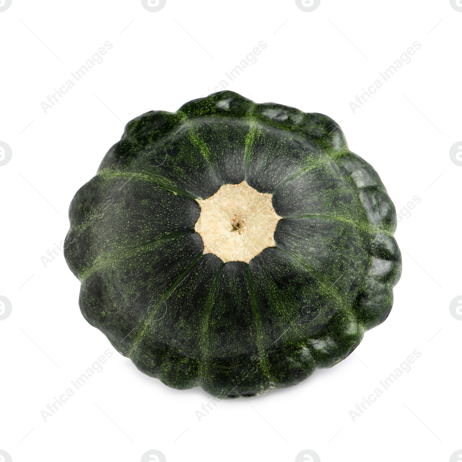 Photo of Fresh ripe green pattypan squash isolated on white