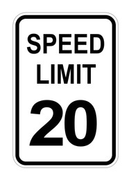 Traffic sign SPEED LIMIT 20 on white background, illustration