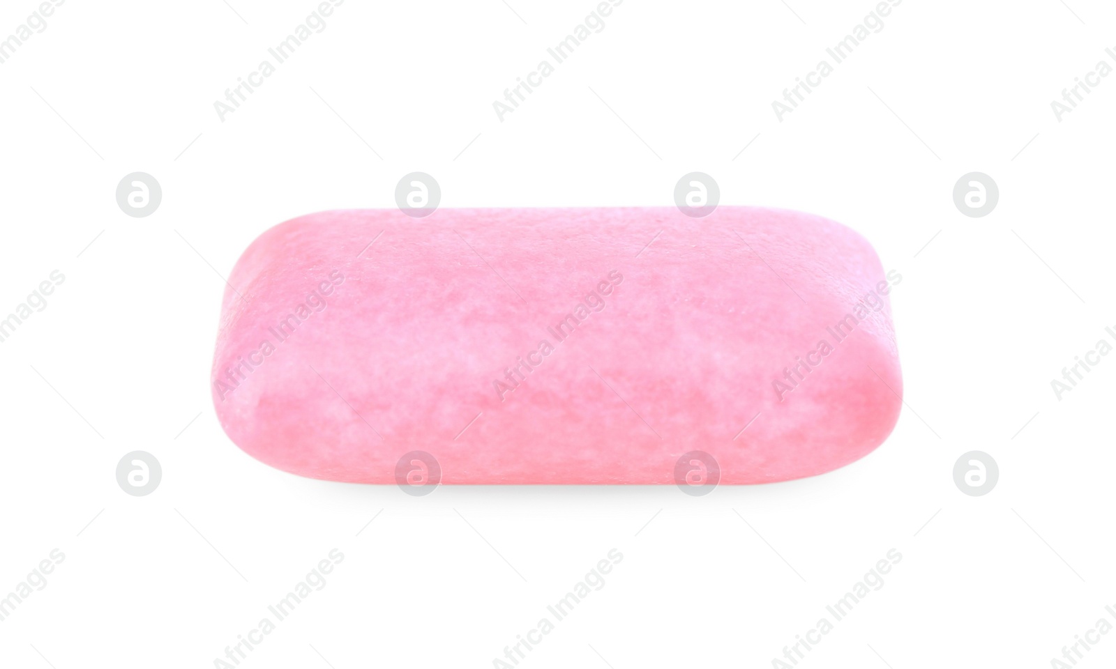 Photo of One tasty pink chewing gum isolated on white