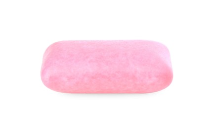 One tasty pink chewing gum isolated on white