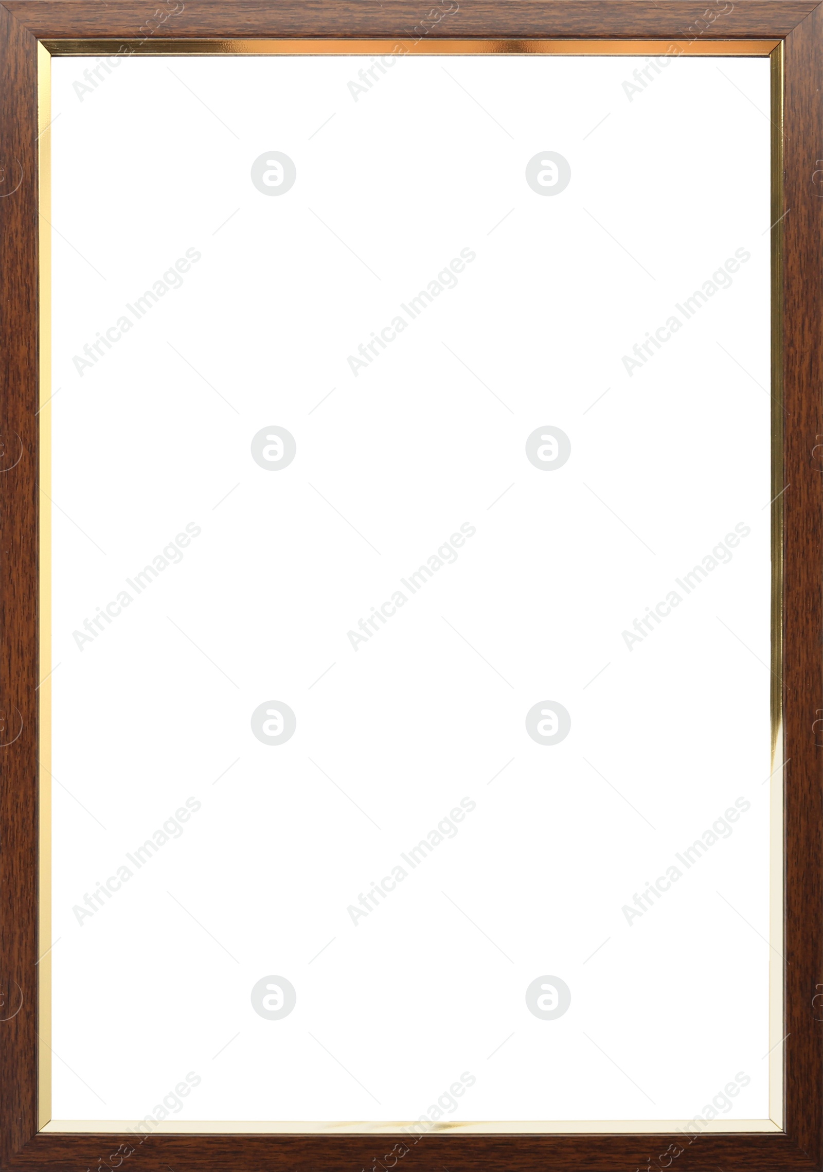 Image of Wooden frame with blank white background. Mockup for design