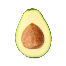 Photo of Half of ripe avocado isolated on white