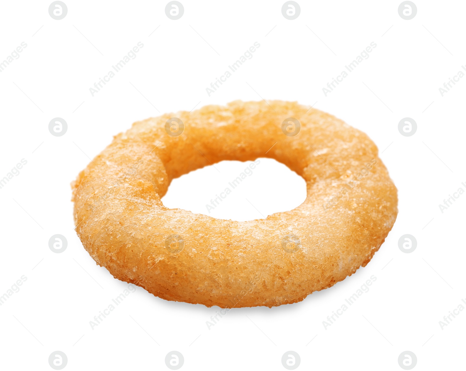 Photo of Freshly cooked onion ring on white background