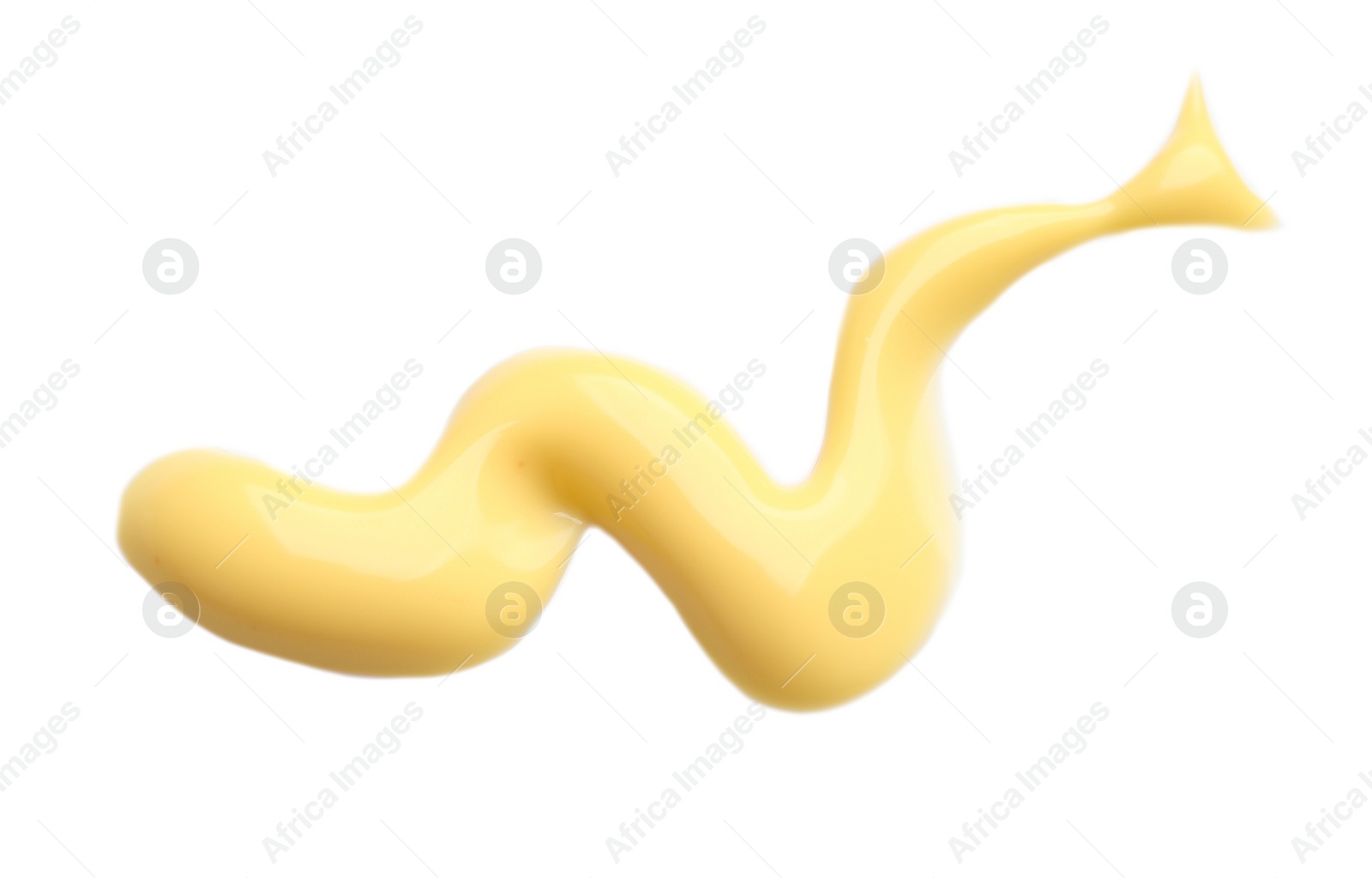 Photo of Delicious cheese sauce on white background, top view