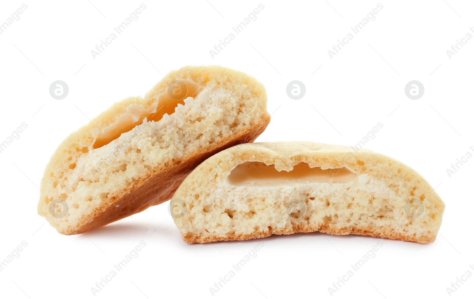 Photo of Tasty cookies for Islamic holidays isolated on white. Eid Mubarak