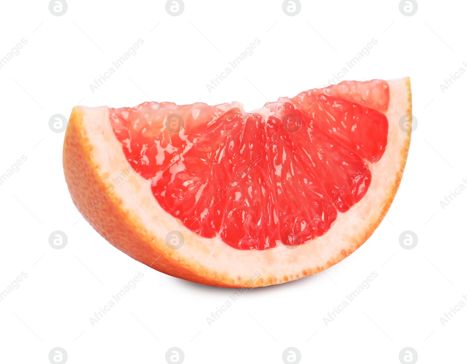 Photo of Citrus fruit. Slice of fresh grapefruit isolated on white