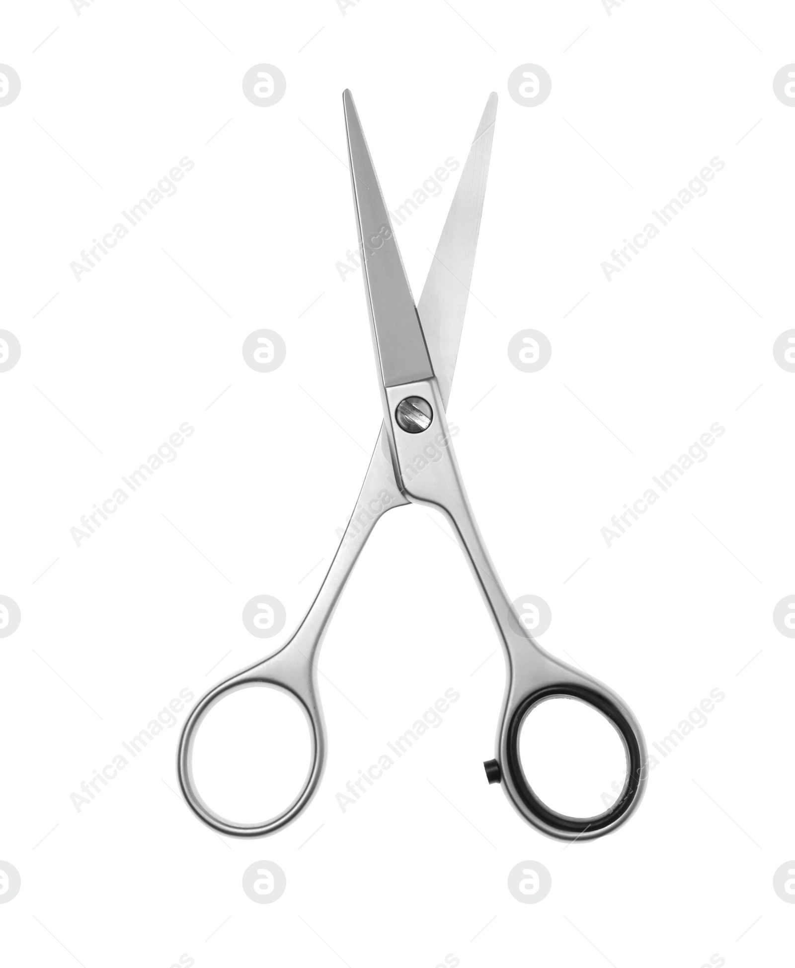 Photo of Professional hairdresser scissors isolated on white. Haircut tool