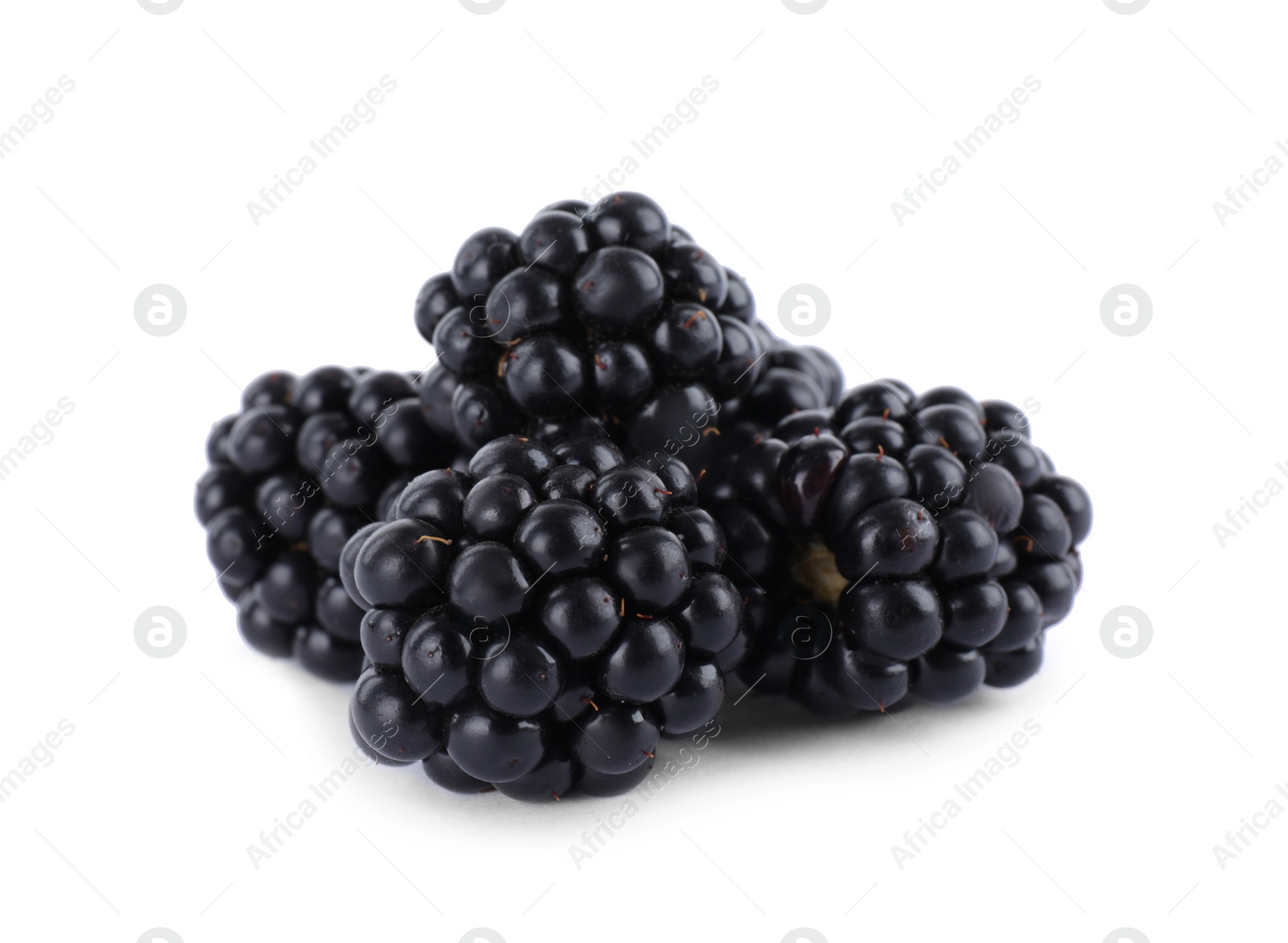 Photo of Beautiful tasty ripe blackberries on white background