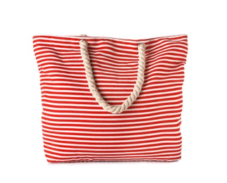 Bright bag on white background. Beach accessories