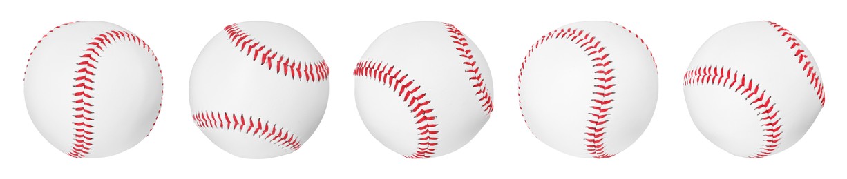 Baseball ball isolated on white, different sides