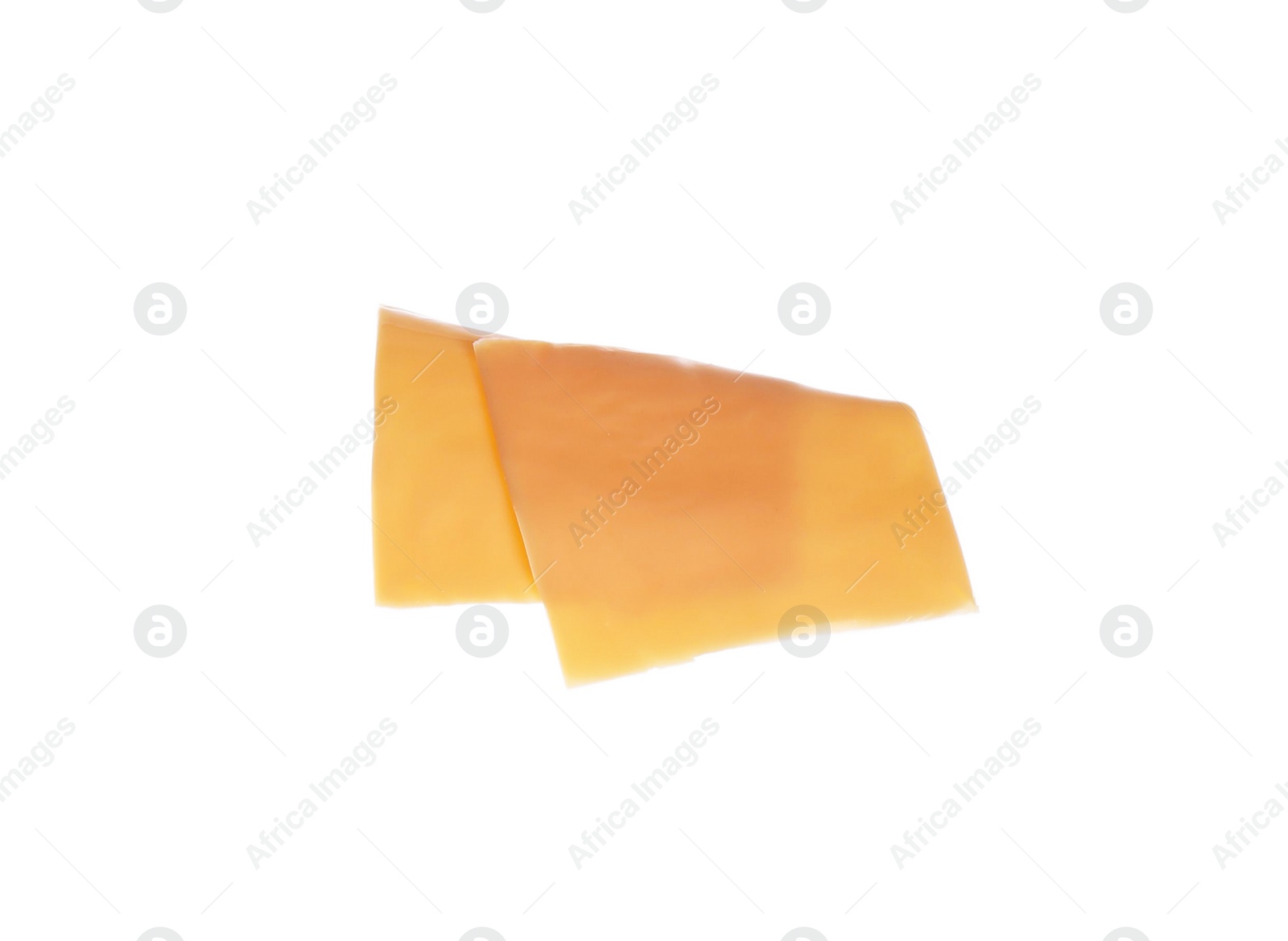 Photo of Slices of cheese for sandwich isolated on white