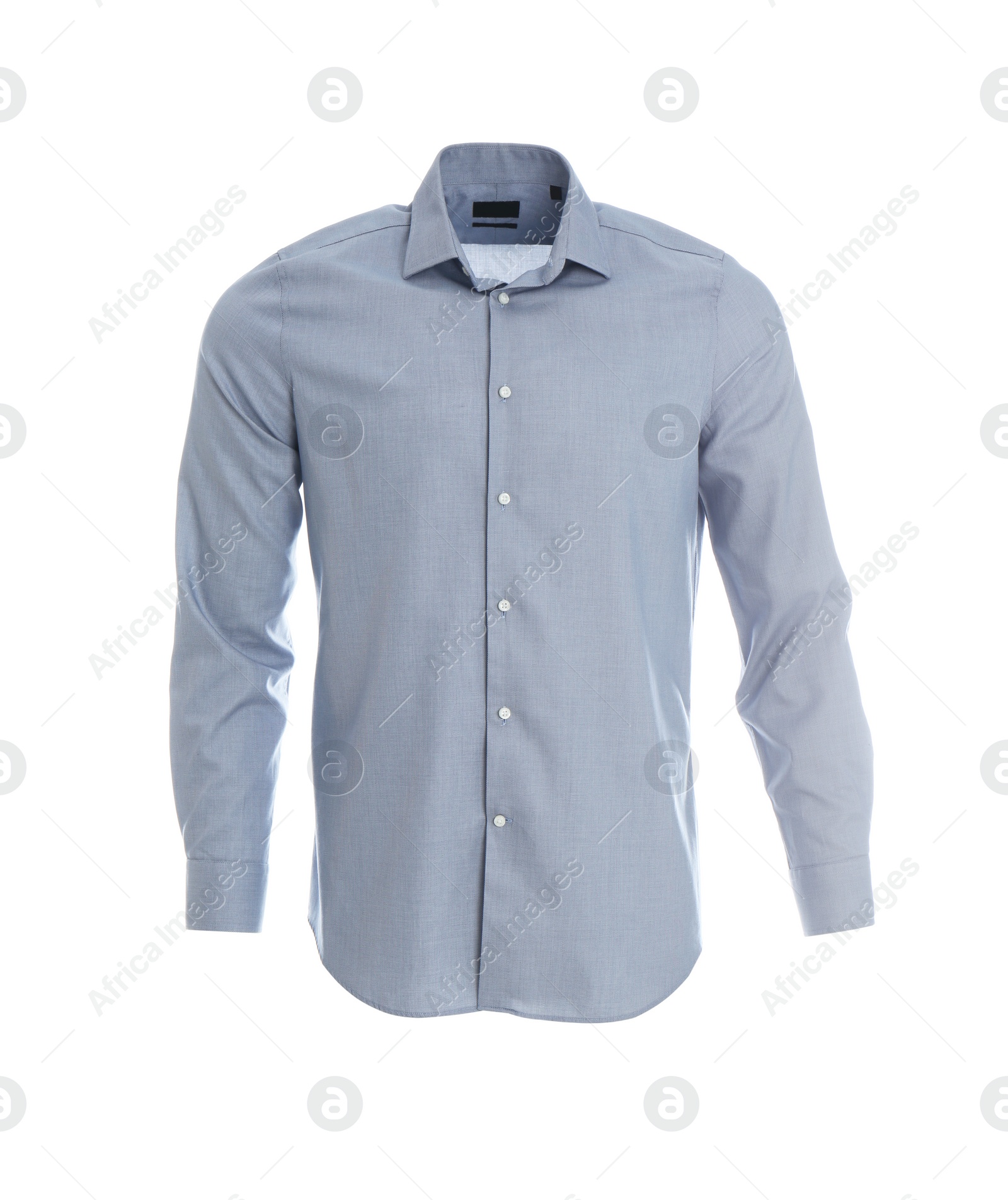 Photo of Stylish shirt on mannequin against white background. Men's clothes