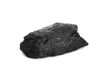 Photo of Piece of coal isolated on white. Mineral deposits