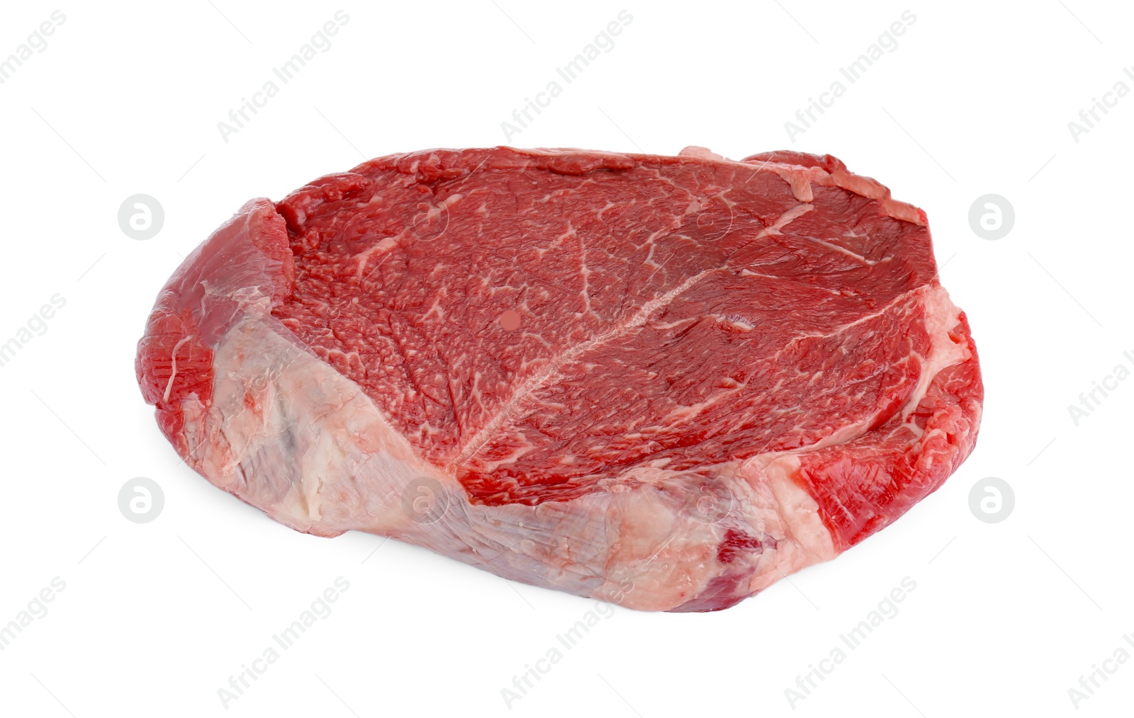 Photo of Piece of raw beef meat isolated on white