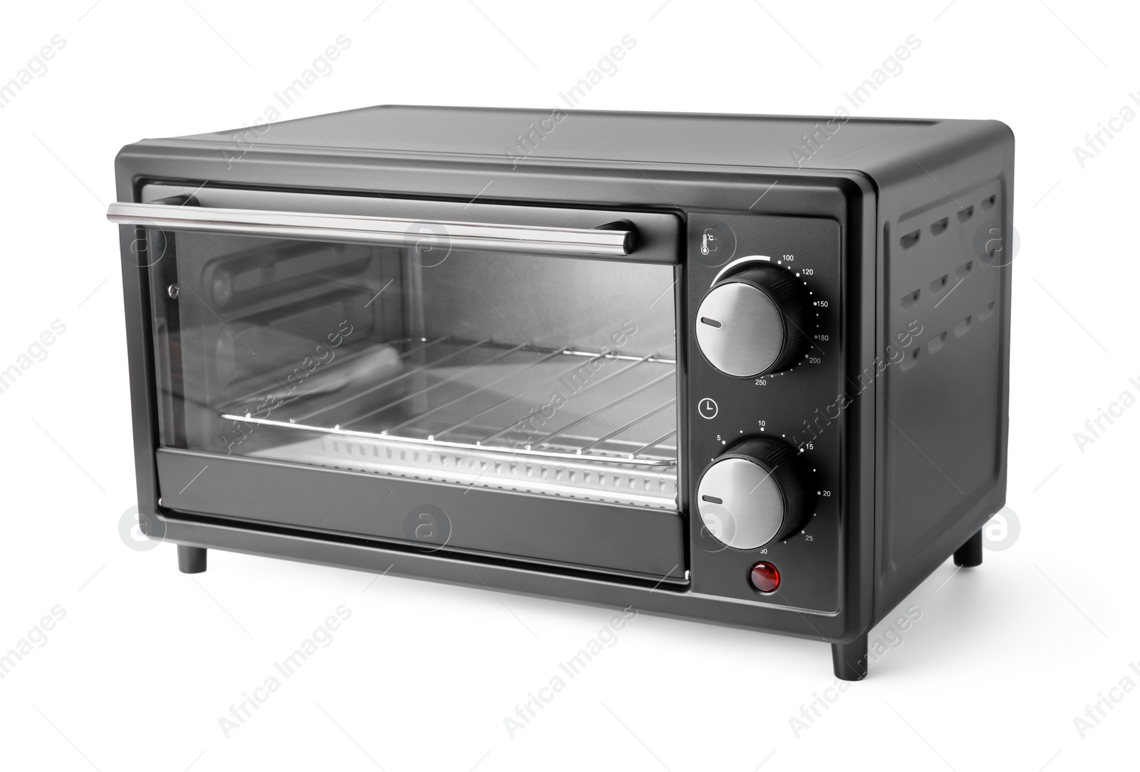 Photo of One electric oven isolated on white. Cooking appliance