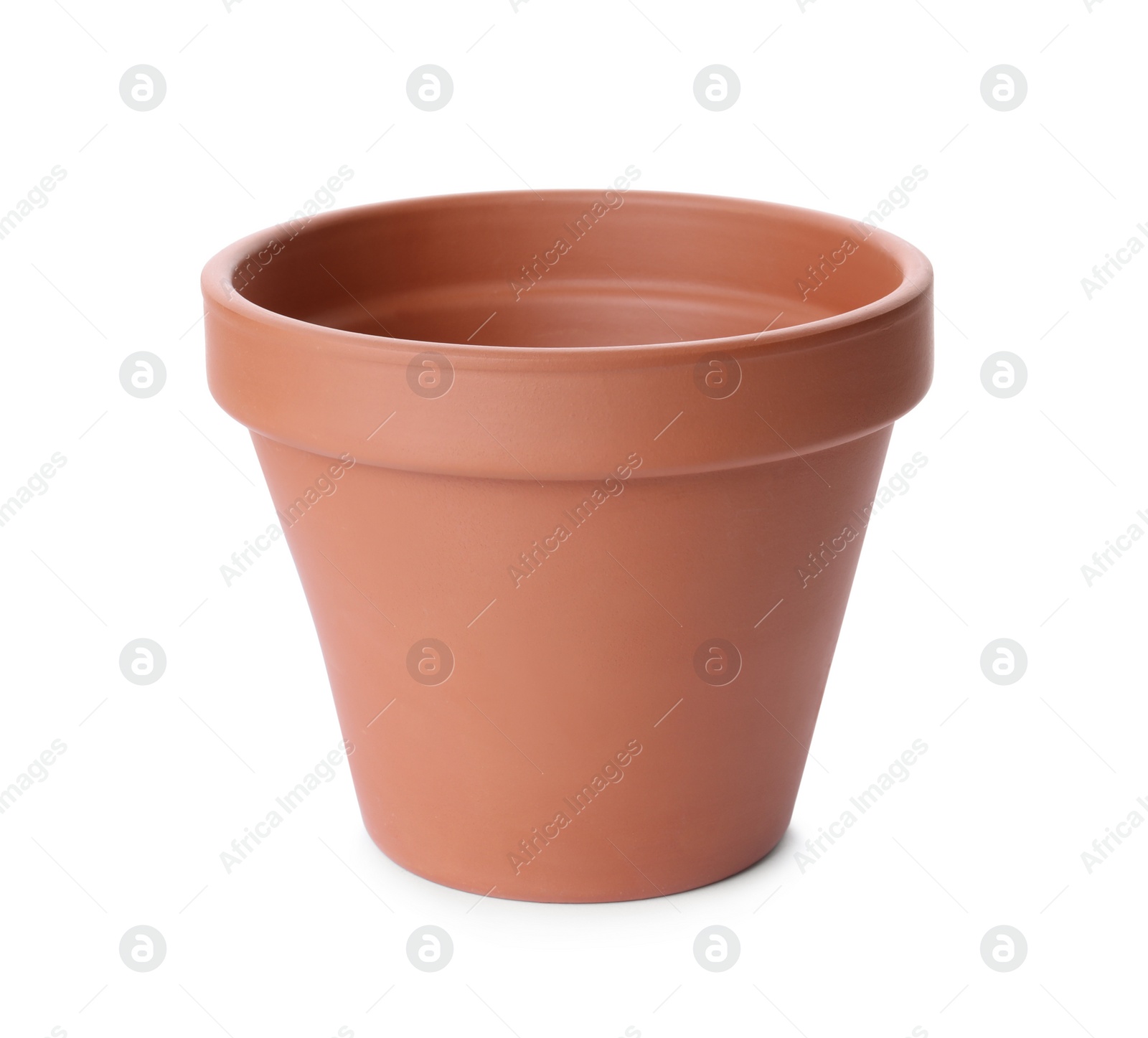 Photo of Stylish terracotta flower pot isolated on white