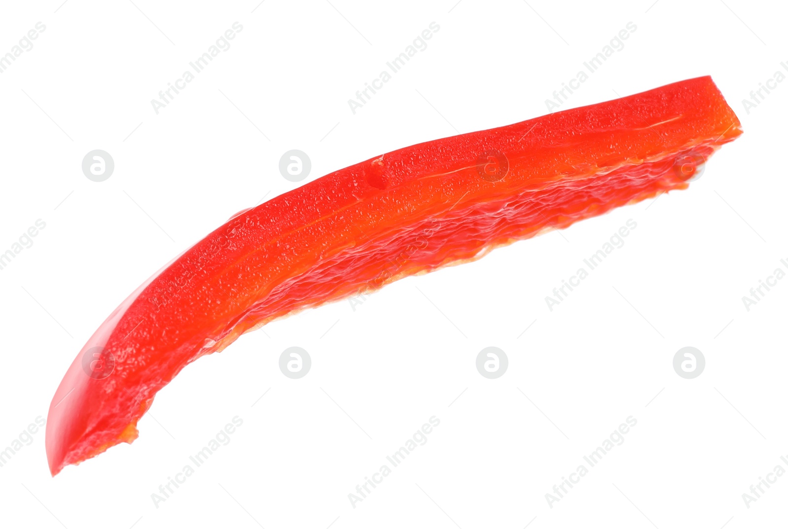 Photo of Cut fresh bell pepper on white background