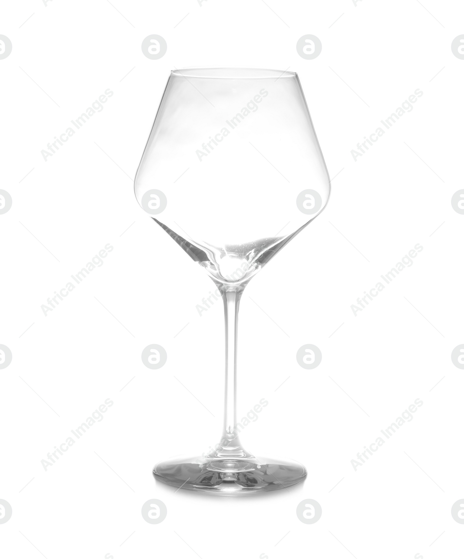 Photo of Empty clean wine glass isolated on white