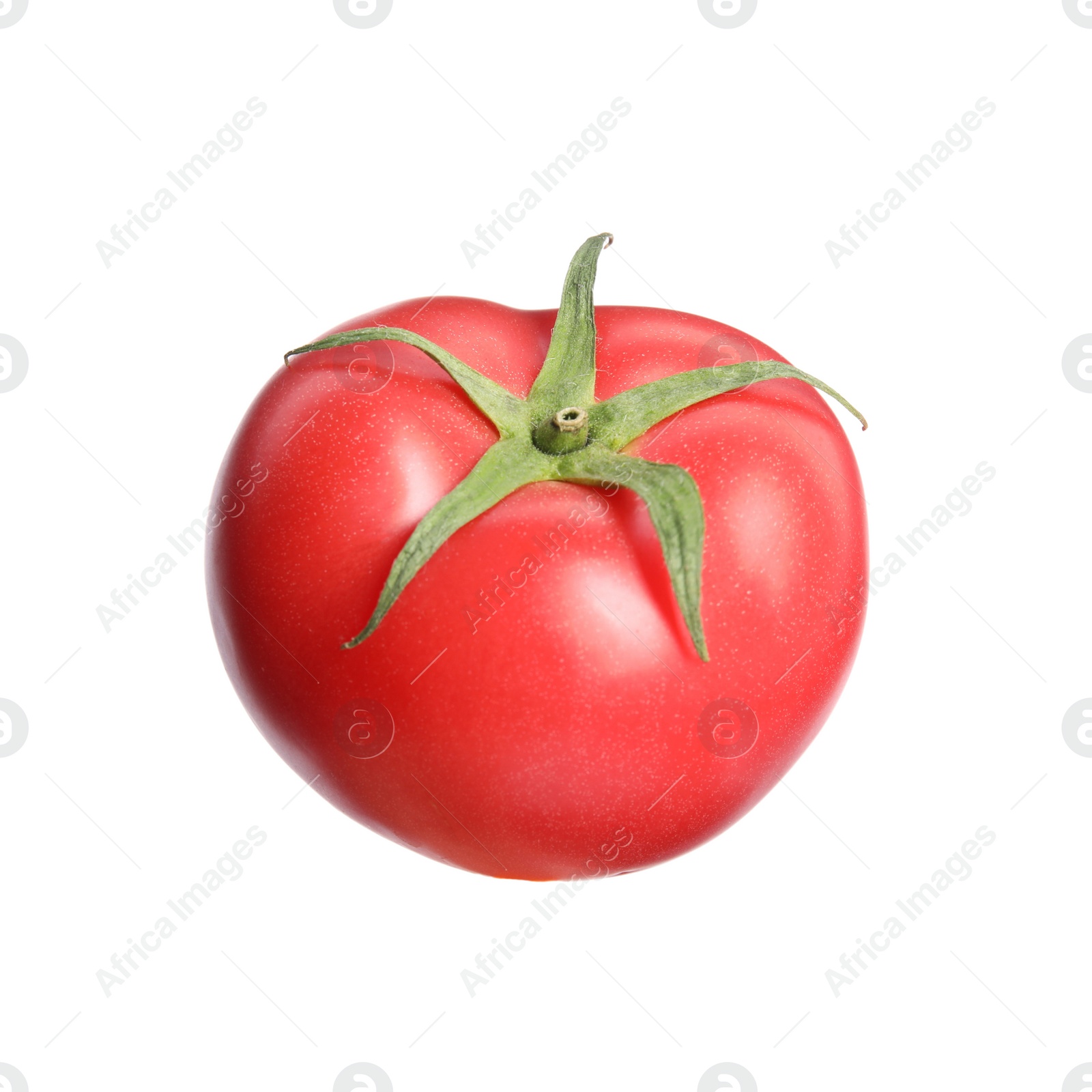 Photo of Fresh ripe red tomato on white background