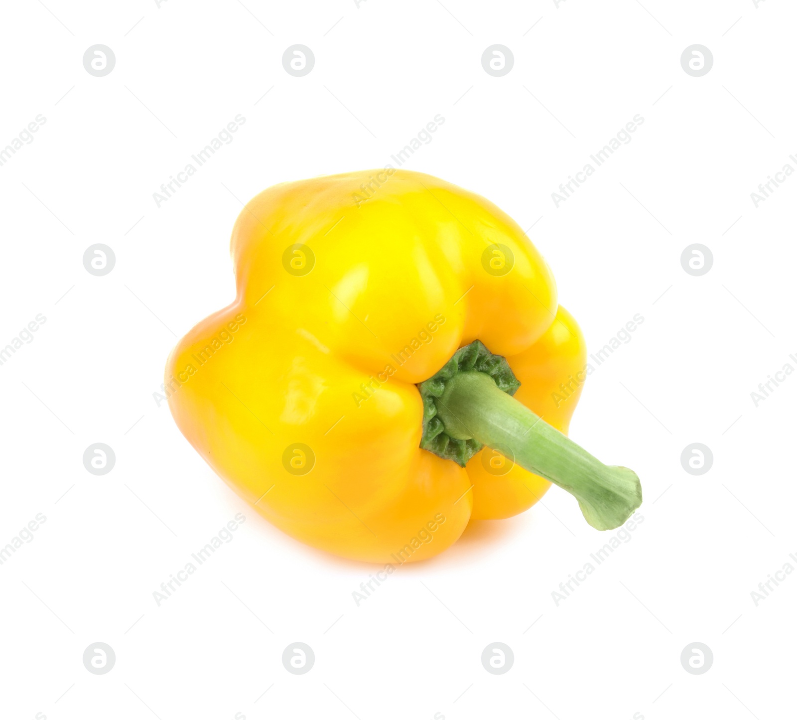 Photo of Ripe yellow bell pepper isolated on white