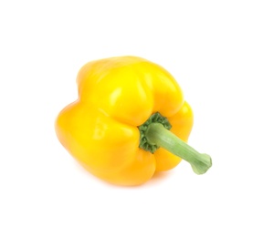 Ripe yellow bell pepper isolated on white