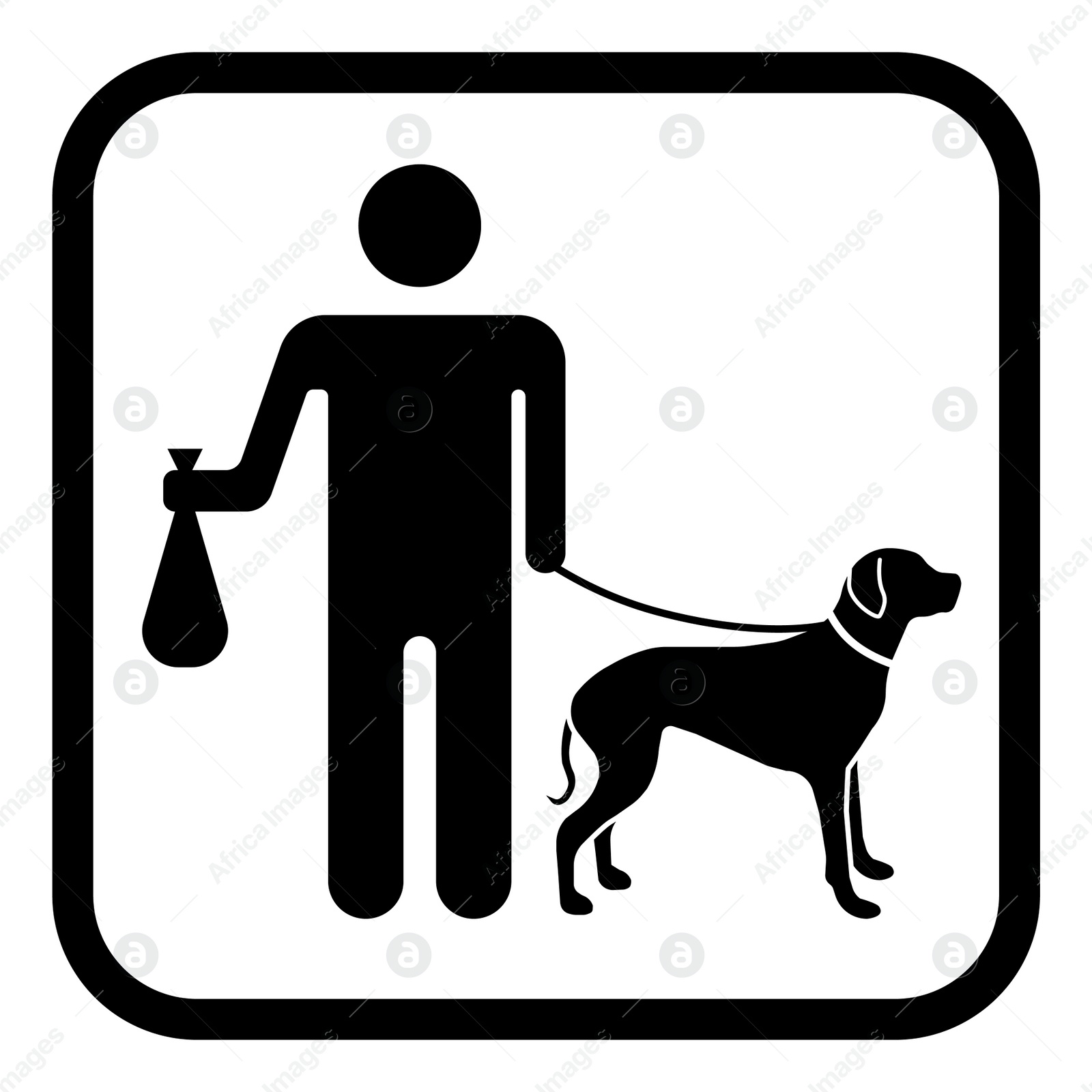 Illustration of Sign PLEASE CLEAN UP AFTER YOUR DOGS on white background. Illustration