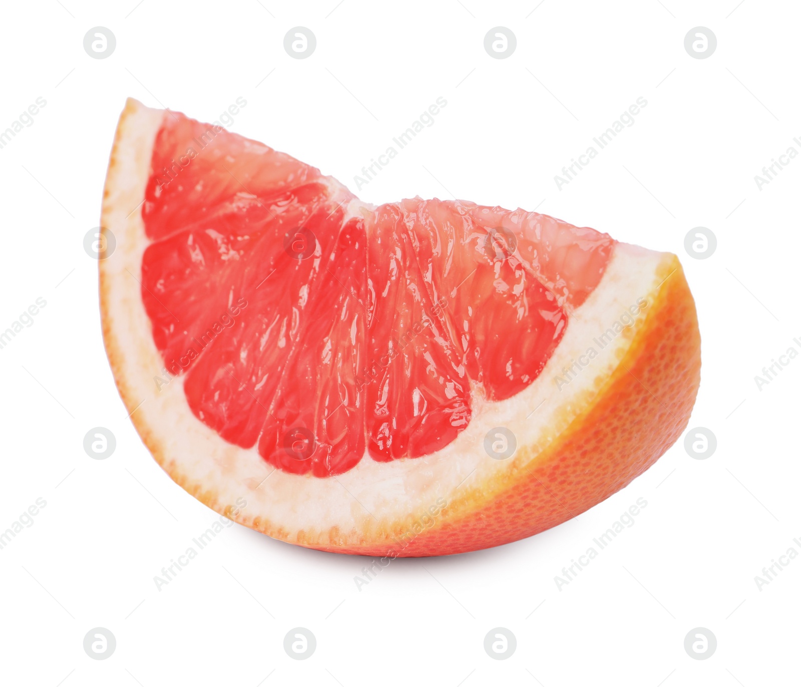 Photo of Citrus fruit. Slice of fresh grapefruit isolated on white