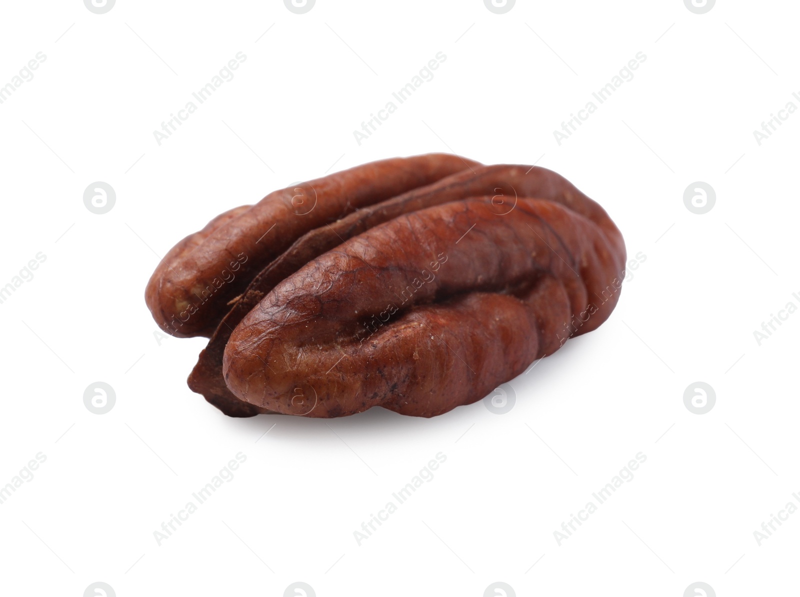 Photo of One tasty pecan nut isolated on white