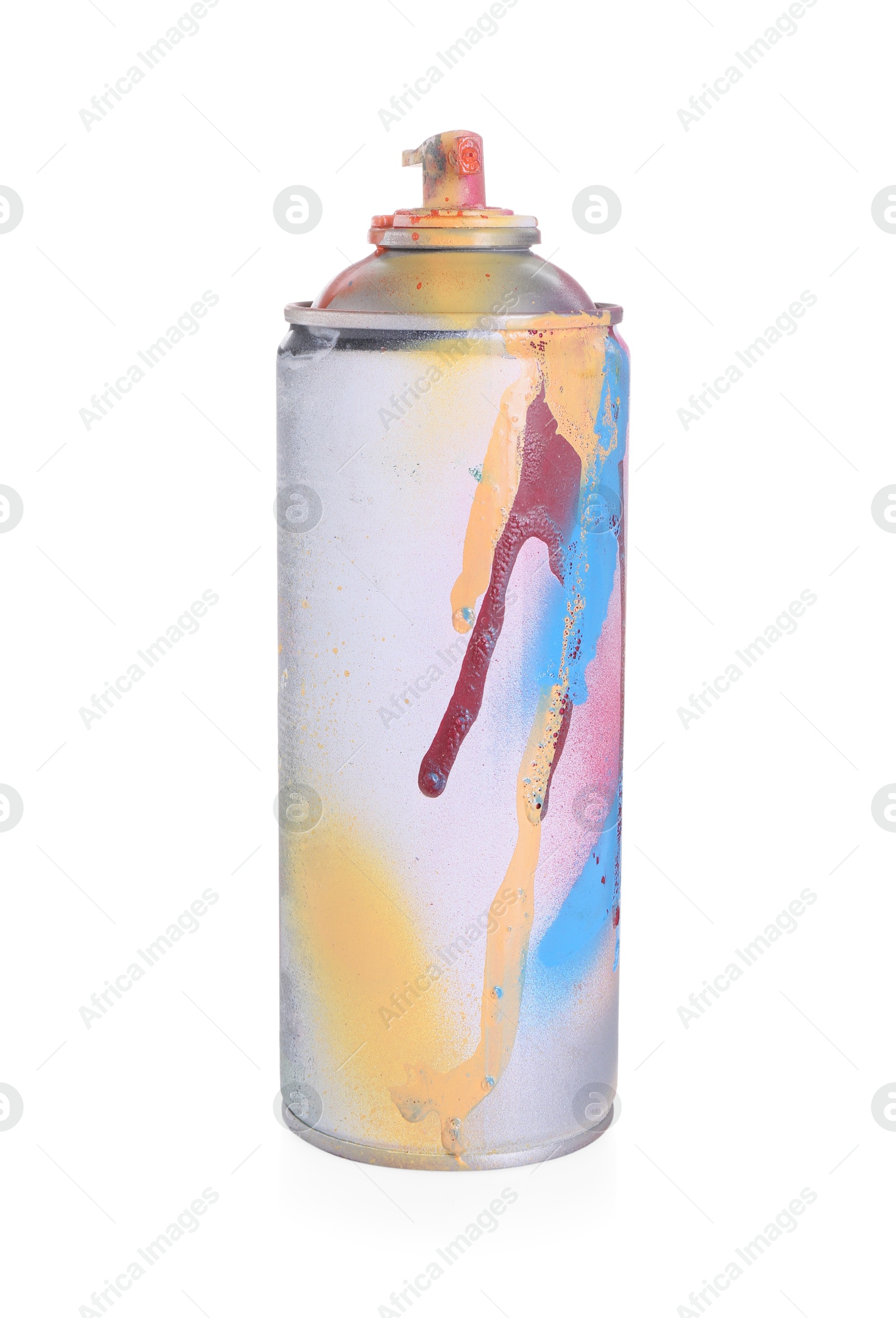 Photo of One can of bright spray paint isolated on white