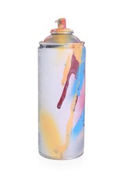 Photo of One can of bright spray paint isolated on white