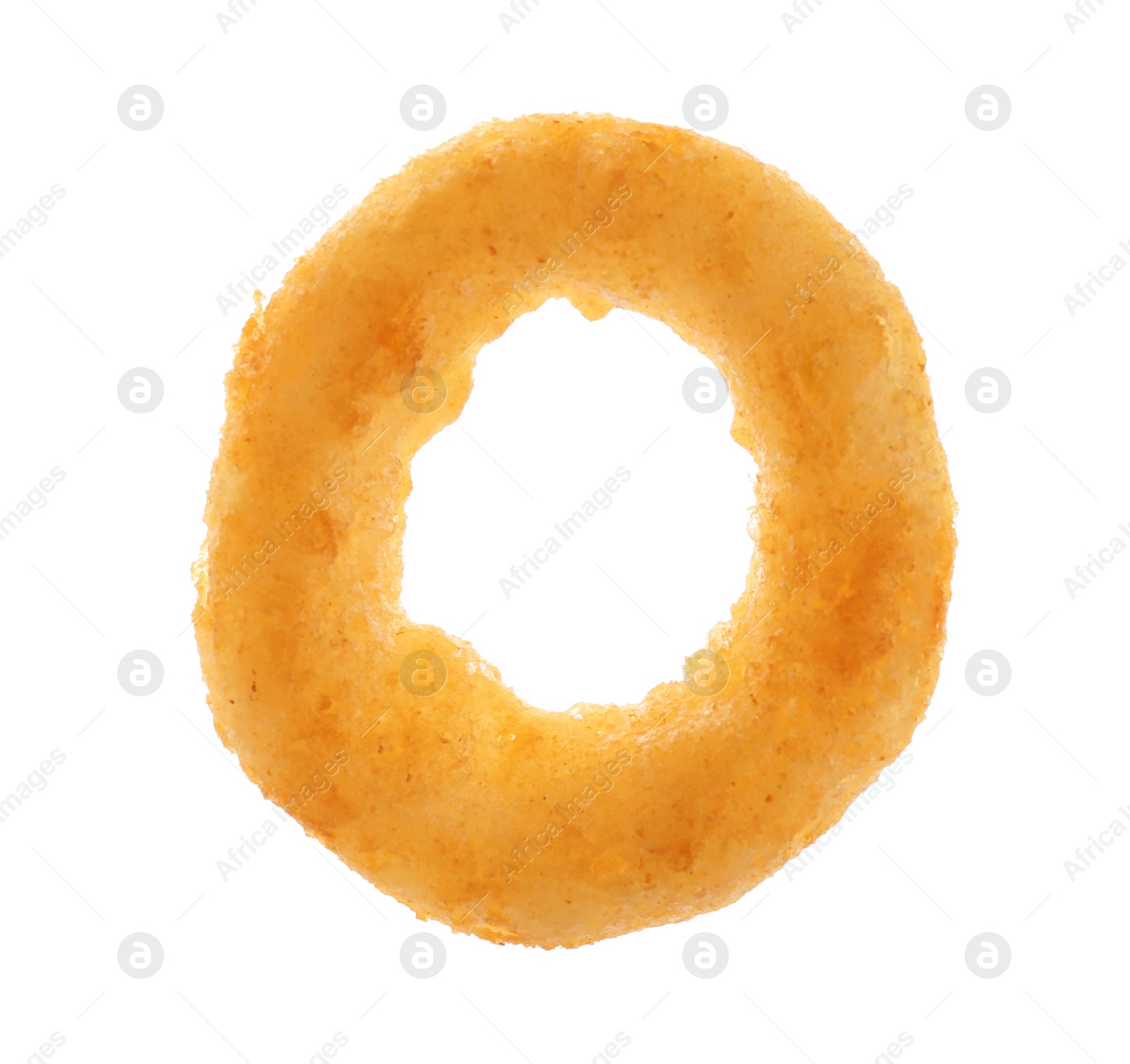 Photo of Freshly cooked onion ring on white background