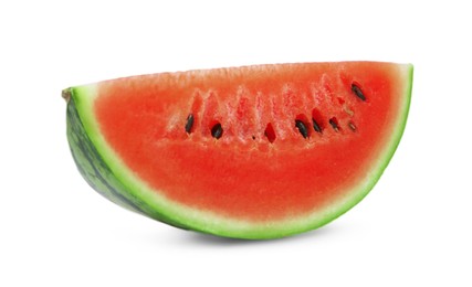 Photo of Piece of delicious ripe watermelon isolated on white